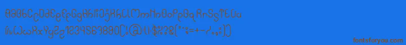 フォントHigh In love – 茶色の文字が青い背景にあります。