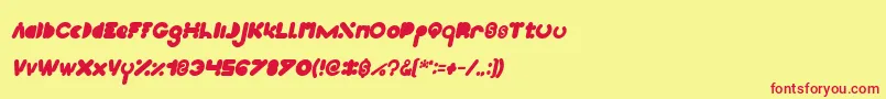 High Logic Bold Italic Font – Red Fonts on Yellow Background