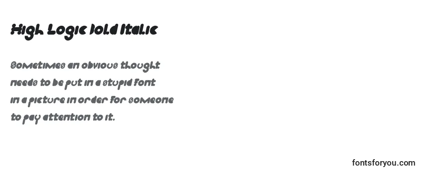 Обзор шрифта High Logic Bold Italic