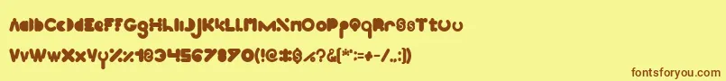 フォントHigh Logic Bold – 茶色の文字が黄色の背景にあります。