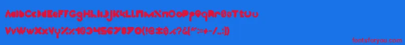 フォントHigh Logic Bold – 赤い文字の青い背景
