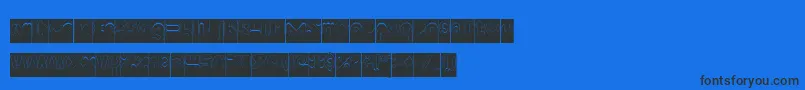 Czcionka High Logic Hollow Inverse – czarne czcionki na niebieskim tle