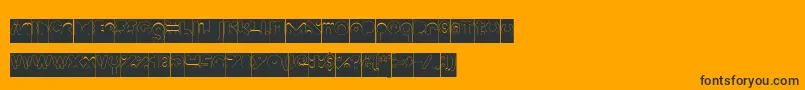 Czcionka High Logic Hollow Inverse – czarne czcionki na pomarańczowym tle