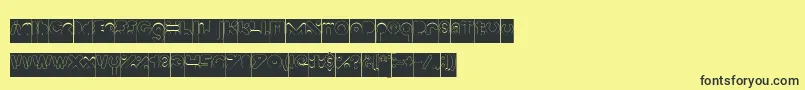 High Logic Hollow Inverse-fontti – mustat fontit keltaisella taustalla