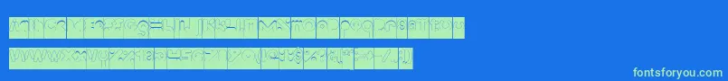 High Logic Hollow Inverse-fontti – vihreät fontit sinisellä taustalla
