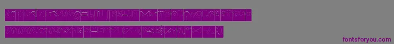 Fonte High Logic Hollow Inverse – fontes roxas em um fundo cinza