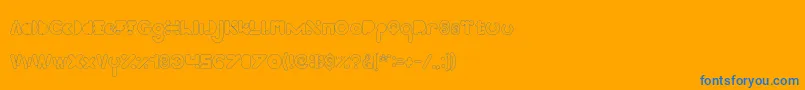 High Logic Hollow-Schriftart – Blaue Schriften auf orangefarbenem Hintergrund