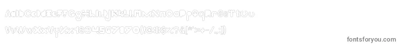 High Logic Hollow-fontti – harmaat kirjasimet valkoisella taustalla