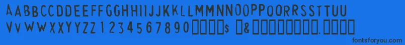 CheapskateFill Font – Black Fonts on Blue Background