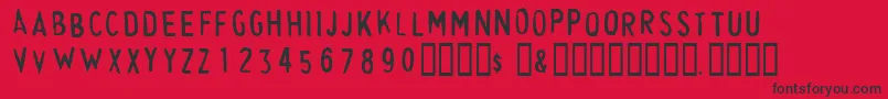 CheapskateFill Font – Black Fonts on Red Background