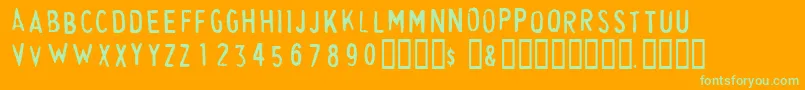 CheapskateFill Font – Green Fonts on Orange Background
