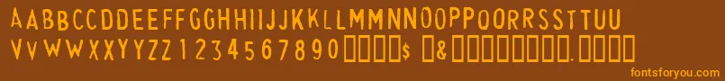 CheapskateFill Font – Orange Fonts on Brown Background