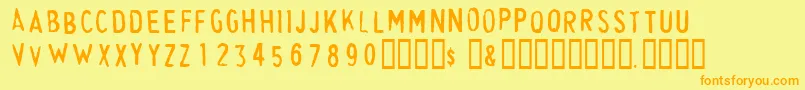 CheapskateFill Font – Orange Fonts on Yellow Background