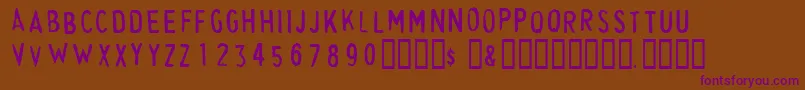 CheapskateFill Font – Purple Fonts on Brown Background
