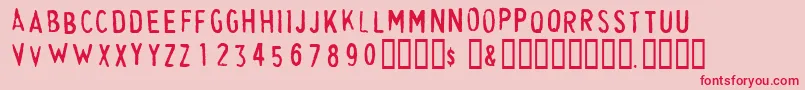 CheapskateFill Font – Red Fonts on Pink Background