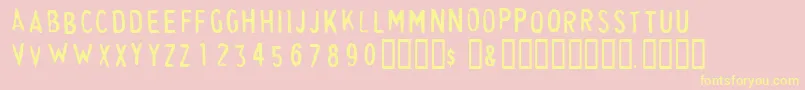 CheapskateFill Font – Yellow Fonts on Pink Background