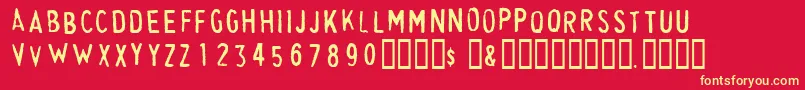 CheapskateFill Font – Yellow Fonts on Red Background