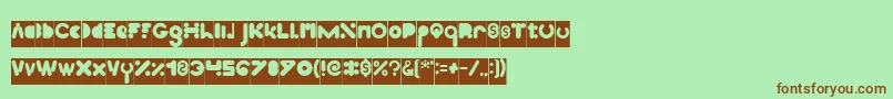 フォントHigh Logic Inverse – 緑の背景に茶色のフォント