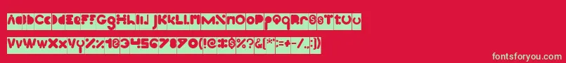 フォントHigh Logic Inverse – 赤い背景に緑の文字