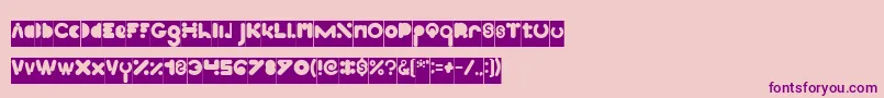 フォントHigh Logic Inverse – ピンクの背景に紫のフォント