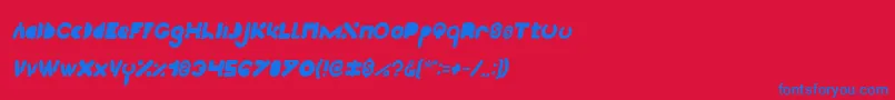 High Logic Italic Font – Blue Fonts on Red Background