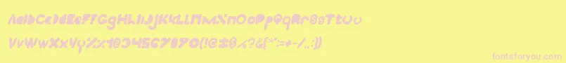 High Logic Italic Font – Pink Fonts on Yellow Background