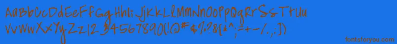 high strung Font – Brown Fonts on Blue Background