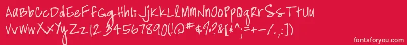 high strung Font – Pink Fonts on Red Background