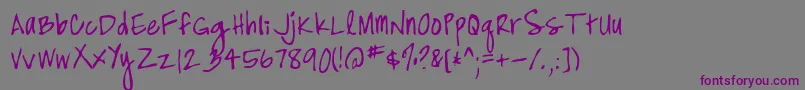 high strung Font – Purple Fonts on Gray Background