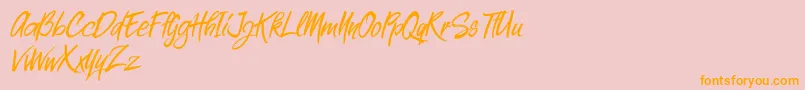 High Sylvester Italic-Schriftart – Orangefarbene Schriften auf rosa Hintergrund