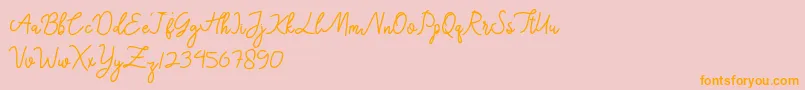 High Techno Font – Orange Fonts on Pink Background