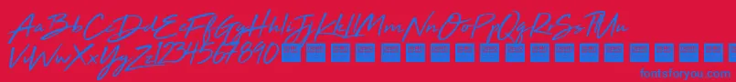 High Tide   Demo Font – Blue Fonts on Red Background