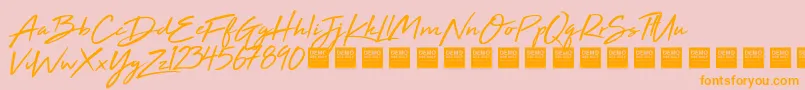 High Tide   Demo-Schriftart – Orangefarbene Schriften auf rosa Hintergrund