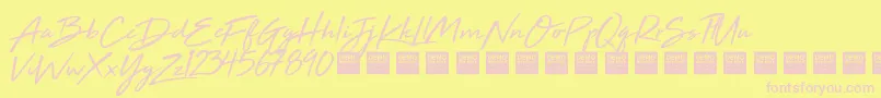 Fonte High Tide   Demo – fontes rosa em um fundo amarelo