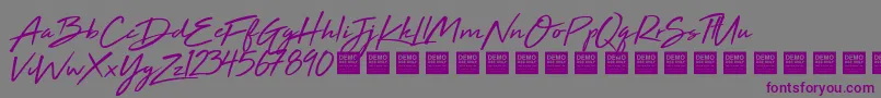 High Tide   Demo-fontti – violetit fontit harmaalla taustalla