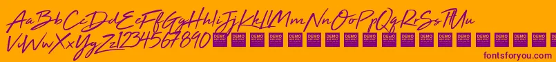High Tide   Demo-fontti – violetit fontit oranssilla taustalla