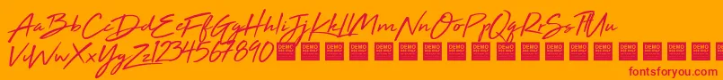 High Tide   Demo Font – Red Fonts on Orange Background
