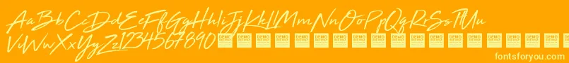 More about High Tide Demo Font High Tide Demo Font – Yellow Fonts on Orange Background