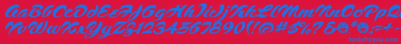 Script1VoodooScriptFreeware Font – Blue Fonts on Red Background