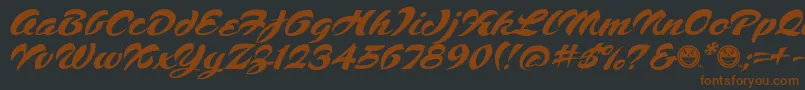 Script1VoodooScriptFreeware Font – Brown Fonts on Black Background
