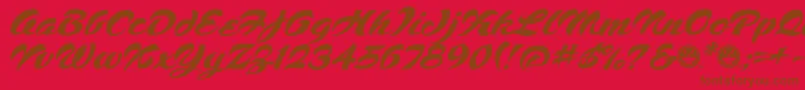 Script1VoodooScriptFreeware Font – Brown Fonts on Red Background