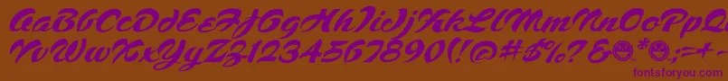 Script1VoodooScriptFreeware Font – Purple Fonts on Brown Background