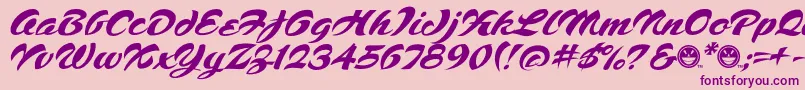 Script1VoodooScriptFreeware Font – Purple Fonts on Pink Background