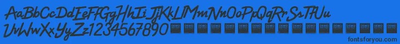 フォントHigh Voltage   Demo – 黒い文字の青い背景