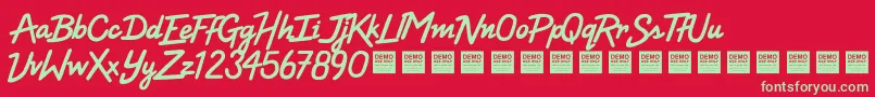 High Voltage   Demo Font – Green Fonts on Red Background