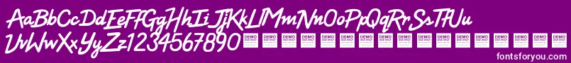 High Voltage   Demo Font – White Fonts on Purple Background