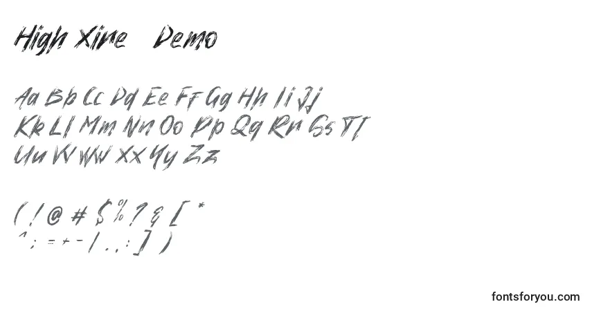 Шрифт High Xire   Demo – алфавит, цифры, специальные символы