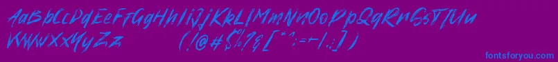 Шрифт High Xire   Demo – синие шрифты на фиолетовом фоне