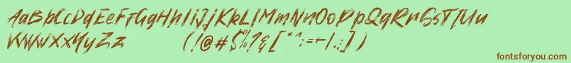 Шрифт High Xire   Demo – коричневые шрифты на зелёном фоне