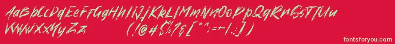 フォントHigh Xire   Demo – 赤い背景に緑の文字
